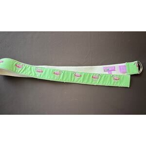 Lilypod Flamingo Belt Small - Green with D ring Belt - Size Small 37"